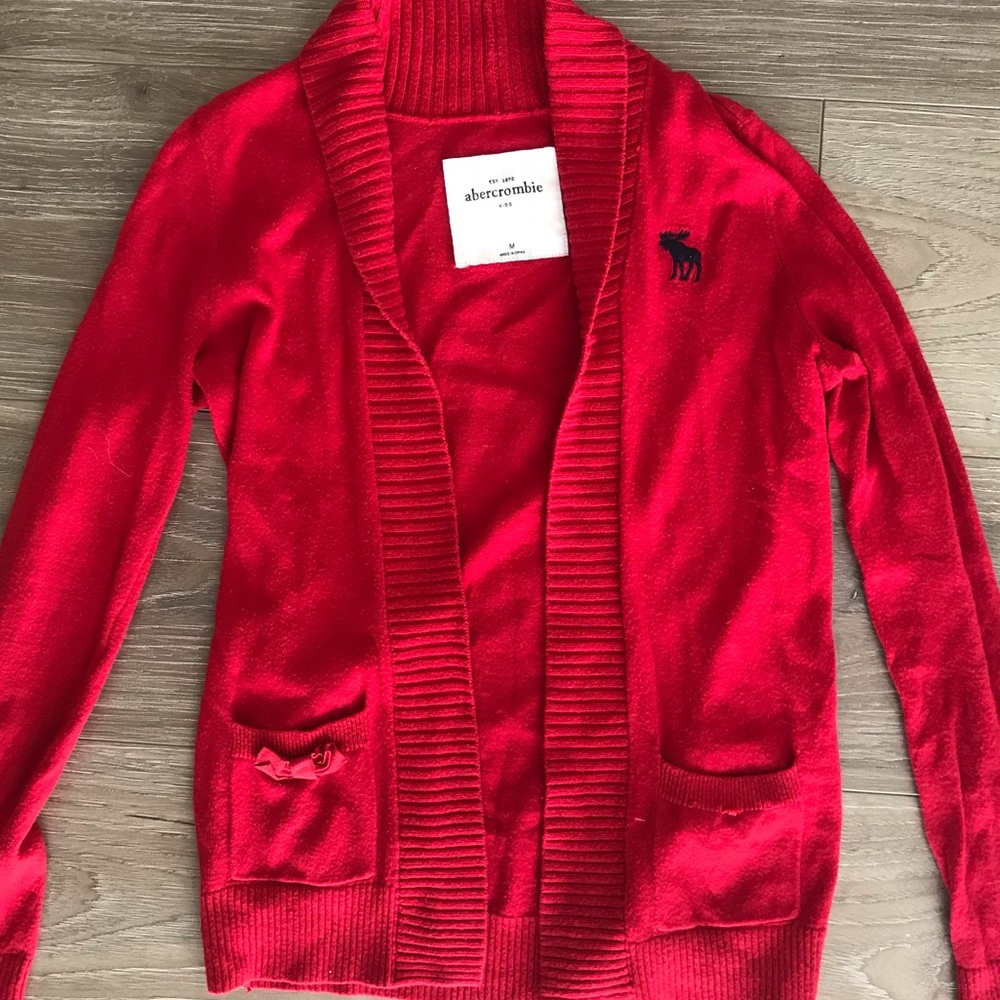 A red kids cardigan